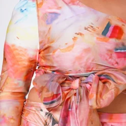 Plus Size Multi Print One Shoulder Crop Top -Radiant Drape Sales 2022647 001 5