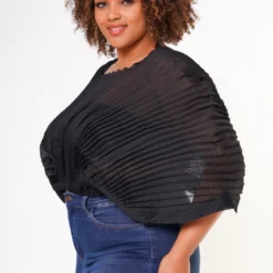 Plus Size Pleated Dolman Sleeve Top -Radiant Drape Sales 2022648 001 4