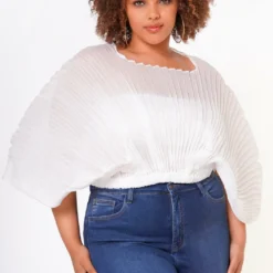 Plus Size Pleated Dolman Sleeve Top -Radiant Drape Sales 2022648 002 3