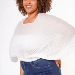 Plus Size Pleated Dolman Sleeve Top -Radiant Drape Sales 2022648 002 4