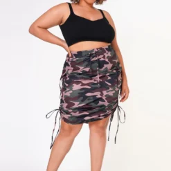 Plus Size Drawstring Side Camo Skirt -Radiant Drape Sales 2022649 001 2