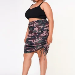Plus Size Drawstring Side Camo Skirt -Radiant Drape Sales 2022649 001 3