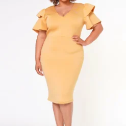 Plus Size Shoulder Flare Maxi Dress