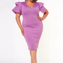 Plus Size Shoulder Flare Maxi Dress