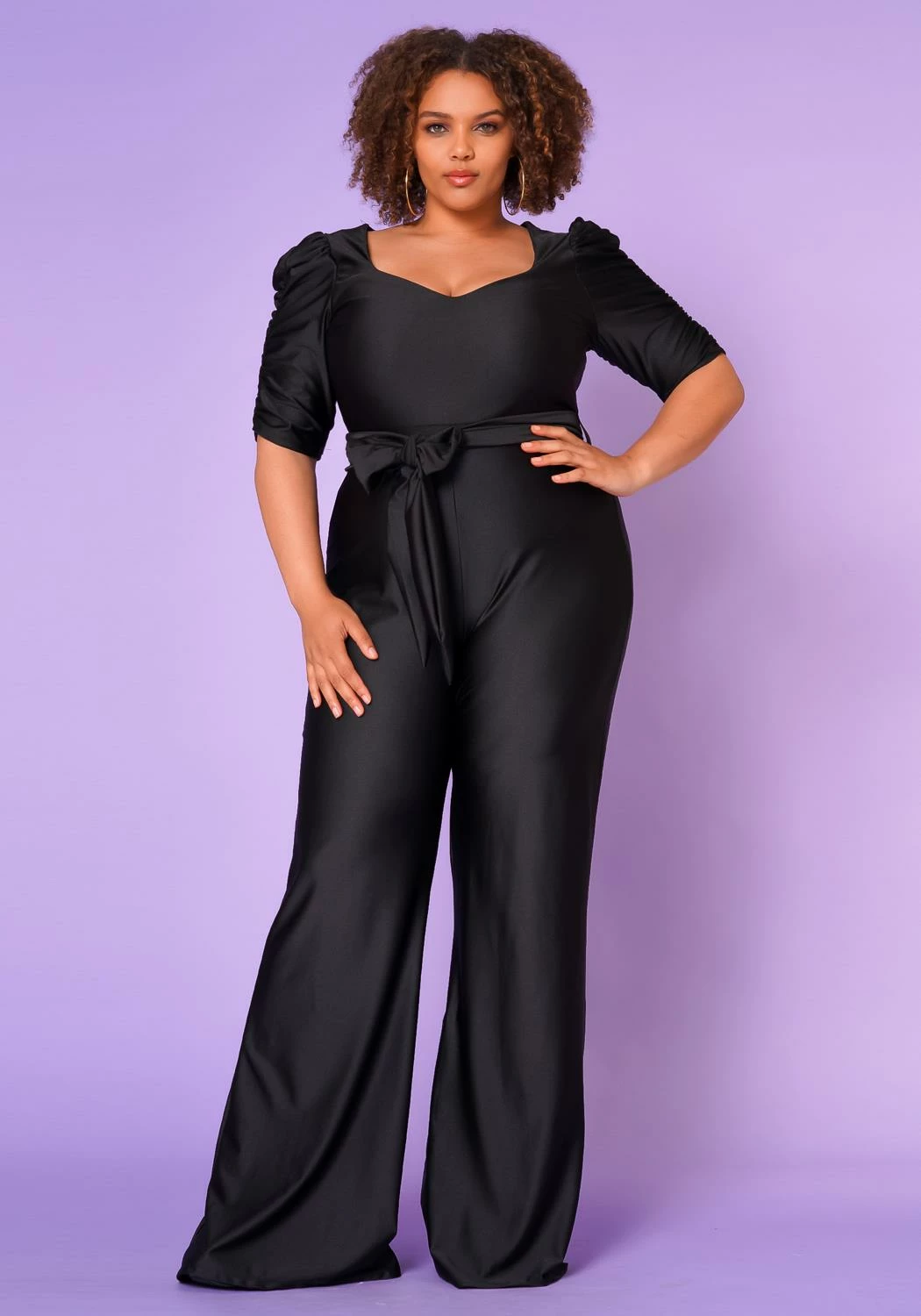 Plus Size Sweetheart Neck Satin Jumpsuit 1 Plus Size Sweetheart Neck Satin Jumpsuit