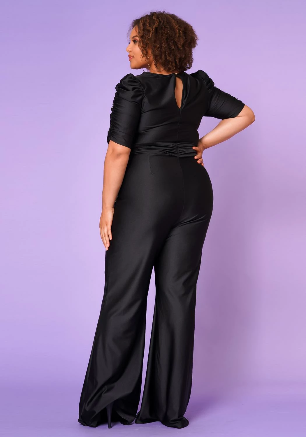 Plus Size Sweetheart Neck Satin Jumpsuit 5 Plus Size Sweetheart Neck Satin Jumpsuit - Image 5
