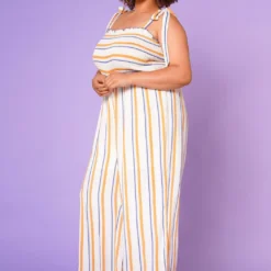 Plus Size Picnic Smocked Jumpsuit -Radiant Drape Sales 2022657 001 3
