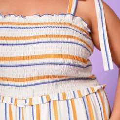 Plus Size Picnic Smocked Jumpsuit -Radiant Drape Sales 2022657 001 5