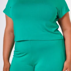 Plus Size Comfortable Short Sleeve Tee & Pants Set -Radiant Drape Sales 2022659 002 4