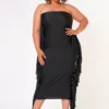 Plus Size Side Fringe Hem Bodycon Tube Dress