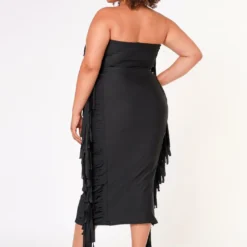 Plus Size Side Fringe Hem Bodycon Tube Dress -Radiant Drape Sales 2022671 001 3