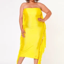 Plus Size Side Fringe Hem Bodycon Tube Dress -Radiant Drape Sales 2022671 002 2