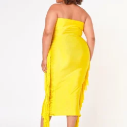 Plus Size Side Fringe Hem Bodycon Tube Dress -Radiant Drape Sales 2022671 002 4
