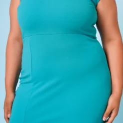 Plus Size Asymmetric One Sleeve Cocktail Midi Dress -Radiant Drape Sales 2022679 002 5