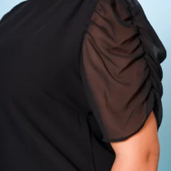 Plus Size Ruched Sleeve Shirt -Radiant Drape Sales 2022680 001 4