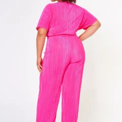 Plus Size Pleated Crop Top & Pants Set -Radiant Drape Sales 2022699 001 4