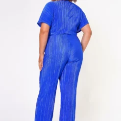 Plus Size Pleated Crop Top & Pants Set -Radiant Drape Sales 2022699 002 4
