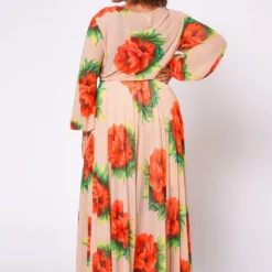 Plus Size Floral Maxi Chiffon Dress -Radiant Drape Sales 2022702 001 5