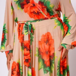 Plus Size Floral Maxi Chiffon Dress -Radiant Drape Sales 2022702 001 6